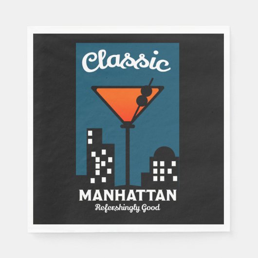 Manhattan Cocktail Wall Art Servet (Voorkant)