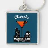 Manhattan Cocktail Wall Art Sleutelhanger (Voorkant)