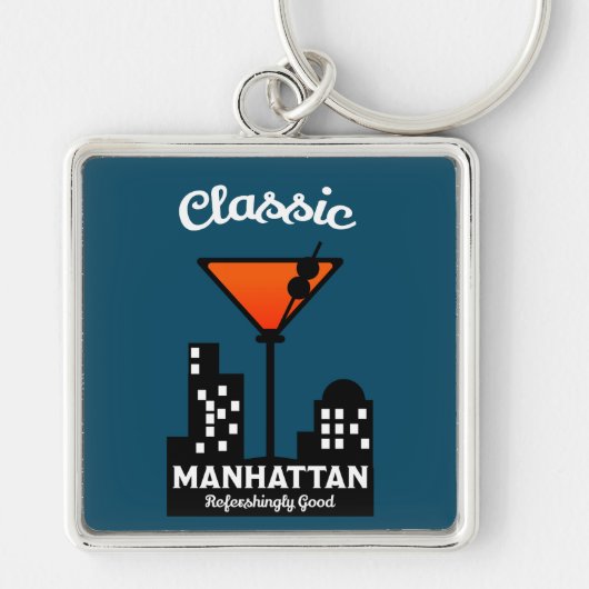 Manhattan Cocktail Wall Art Sleutelhanger (Voorkant)