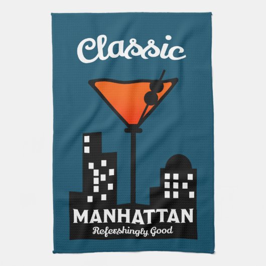 Manhattan Cocktail Wall Art Theedoek (Verticaal)