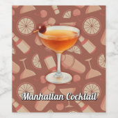 Manhattan Cocktail Wijn Etiket (Enkel label)