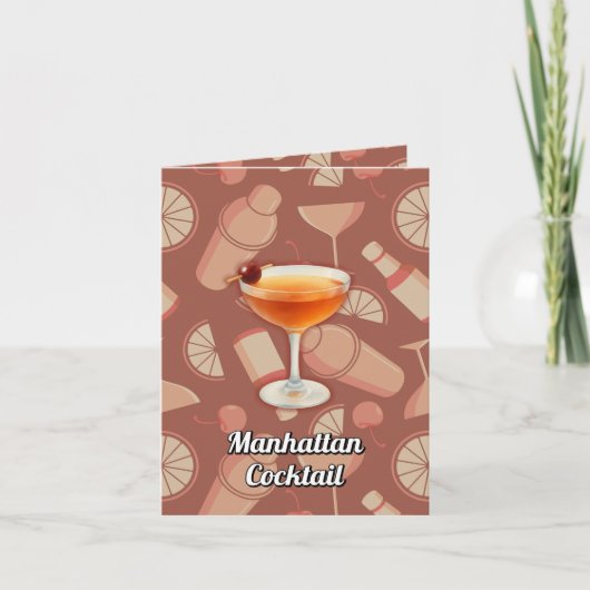 Manhattan Cocktailrecept Kaart (Voorkant)