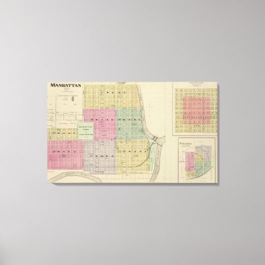 Manhattan, Coronado, Towanda, Kansas Canvas Afdruk (Voorkant)