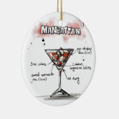 Manhattan Drink Recipe Design Keramisch Ornament (Rechts)