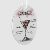 Manhattan Drink Recipe Design Ornament (voorkant)