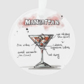 Manhattan Drink Recipe Design Ornament (voorkant)