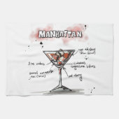 Manhattan Drink Recipe Design Theedoek (Horizontaal)