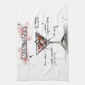 Manhattan Drink Recipe Design Theedoek (Verticaal)