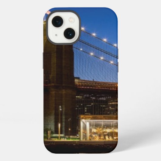Manhattan en Brooklyn Bridge bij schemering iPhone Hoesje (Achterkant)