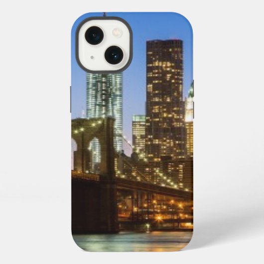 Manhattan en Brooklyn Bridge bij schemering iPhone Hoesje (Achterkant)