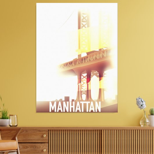 Manhattan Evening Canvas Afdruk (Insitu (Woonkamer))