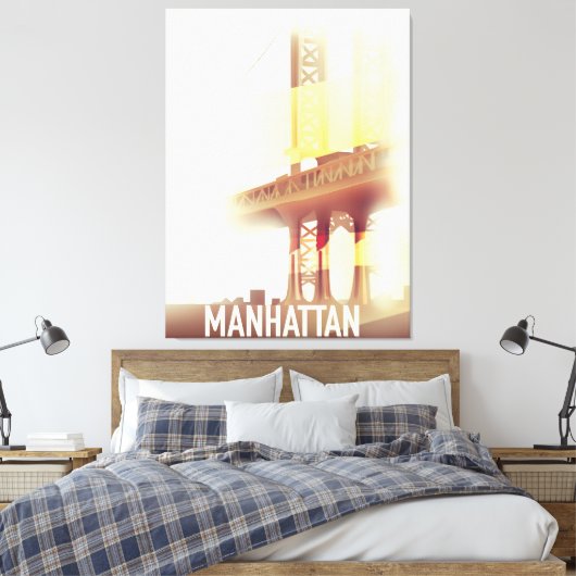 Manhattan Evening Canvas Afdruk (Insitu (Slaapkamer))