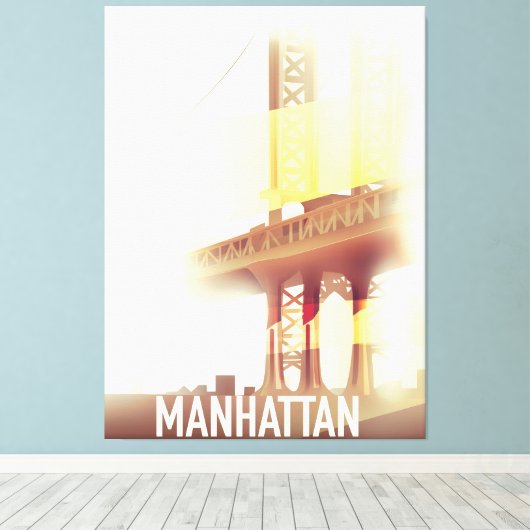 Manhattan Evening Canvas Afdruk (Insitu (Houten vloer))