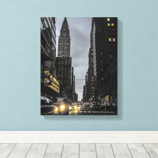 Manhattan Evening Canvas Afdruk (Insitu (Houten vloer))