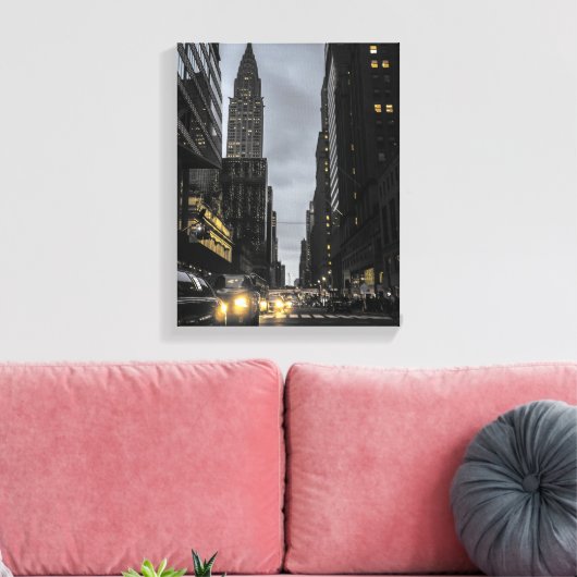 Manhattan Evening Canvas Afdruk (Insitu (Woonkamer))