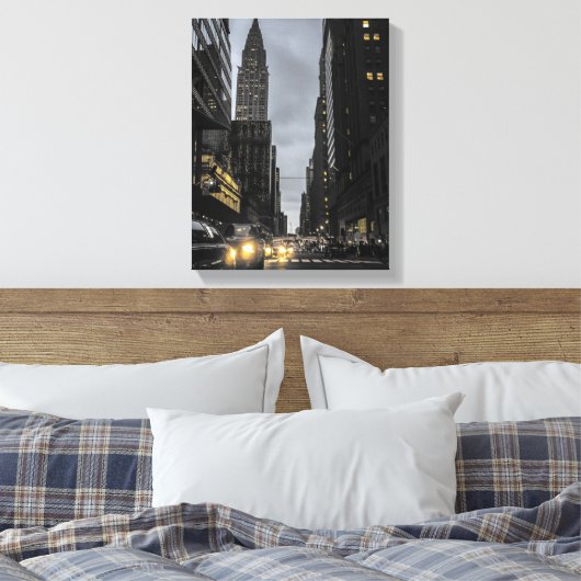 Manhattan Evening Canvas Afdruk (Insitu (Slaapkamer))