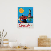 Manhattan Ferry Circle Line Statue Liberty Uitzich Poster (Keuken)