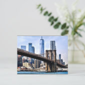 Manhattan, foto van cityscape met wolkenkrabbers briefkaart (Staand voorkant)
