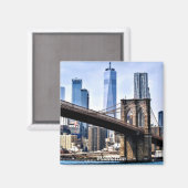 Manhattan, foto van cityscape met wolkenkrabbers magneet (Voorkant / Achterkant)