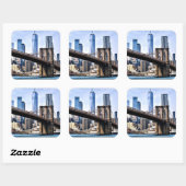 Manhattan, foto van cityscape met wolkenkrabbers vierkante sticker (Vel)