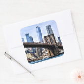 Manhattan, foto van cityscape met wolkenkrabbers vierkante sticker (Envelop)