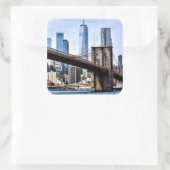 Manhattan, foto van cityscape met wolkenkrabbers vierkante sticker (Tas)