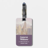 Manhattan in de Mist | New York City Bagagelabel (Achterkant verticaal)