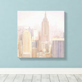 Manhattan in de Mist | New York City Canvas Afdruk (Insitu (Houten vloer))