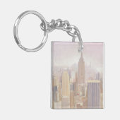 Manhattan in de Mist | New York City Sleutelhanger (Voorkant Links)
