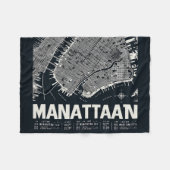 Manhattan Kaart Illustratie Fleece Deken (Voorkant (Horizontaal))