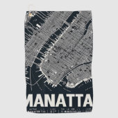 Manhattan Kaart Illustratie Golfhanddoek (Voorkant)