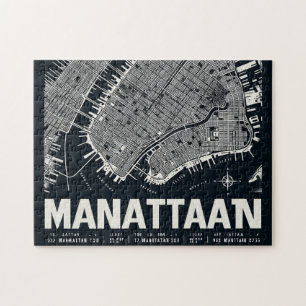 Manhattan Kaart Illustratie Legpuzzel