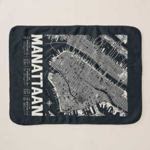 Manhattan Kaart Illustratie Sherpa Deken