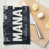 Manhattan Kaart Illustratie Theedoek (Quarter Fold)