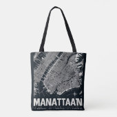 Manhattan Kaart Illustratie Tote Bag (Achterkant)