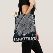 Manhattan Kaart Illustratie Tote Bag (Dichtbij)