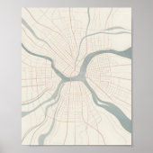 Manhattan Kaart Muur Kunst Poster Minimalistisch N (Voorkant)