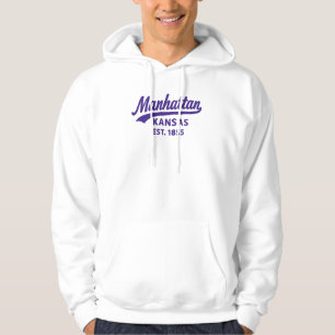 Manhattan Kansas Est. 1855 Retro College Town Hoodie