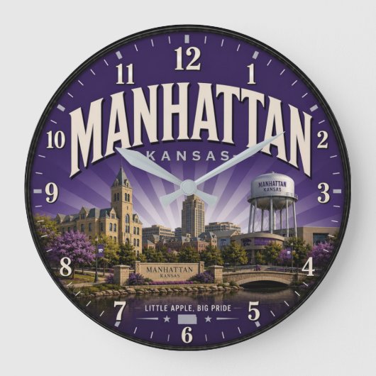 Manhattan Kansas  Little Apple Grote Klok (Voorkant)