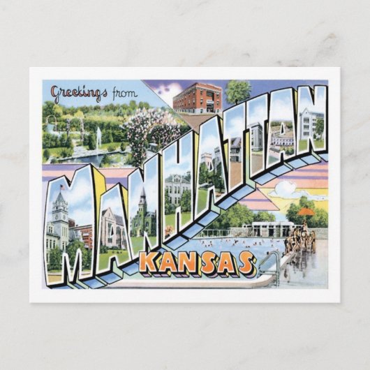 Manhattan Kansas Travel America City Briefkaart (Voorkant)
