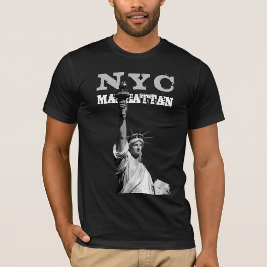 Manhattan Liberty Statue New York City Nyc Mannen T-shirt (Voorkant)