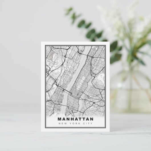 Manhattan Map Briefkaart (Staand voorkant)