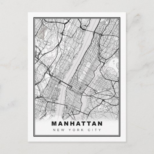 Manhattan Map Briefkaart (Voorkant)