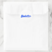 Manhattan met spoeling ronde sticker (Tas)