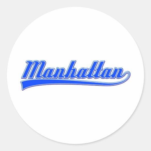 Manhattan met spoeling ronde sticker (Voorkant)
