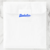 Manhattan met spoeling vierkante sticker (Tas)