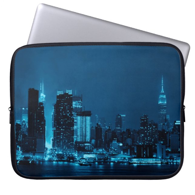 Manhattan midtown skyscrapers en New York City sk Laptop Sleeve (Voorkant)