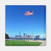 Manhattan mit USA Flagge Magneet (Voorkant)