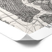 Manhattan New York Boho Minimal Arch Street Map Poster (Hoek)