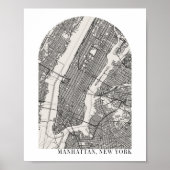 Manhattan New York Boho Minimal Arch Street Map Poster (Voorkant)